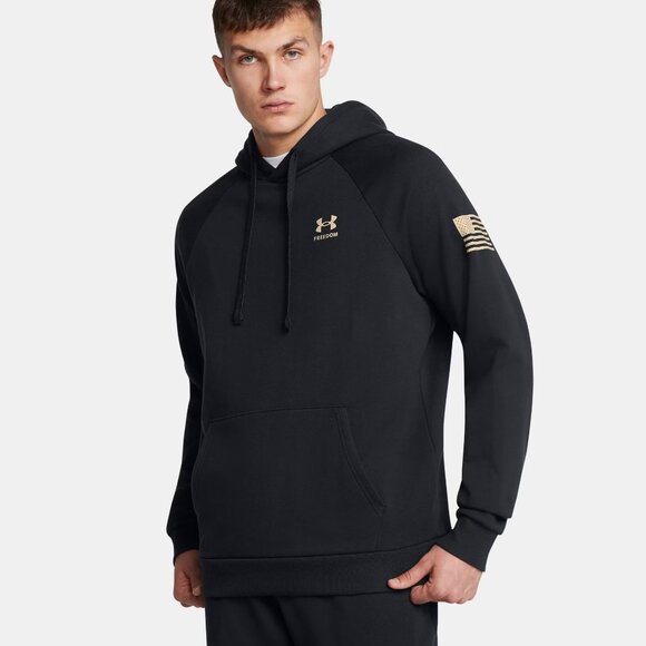 Under Armour Men's Freedom Flag Pullover Cotton Blend Hoodie Large Black - Picture 6 of 6